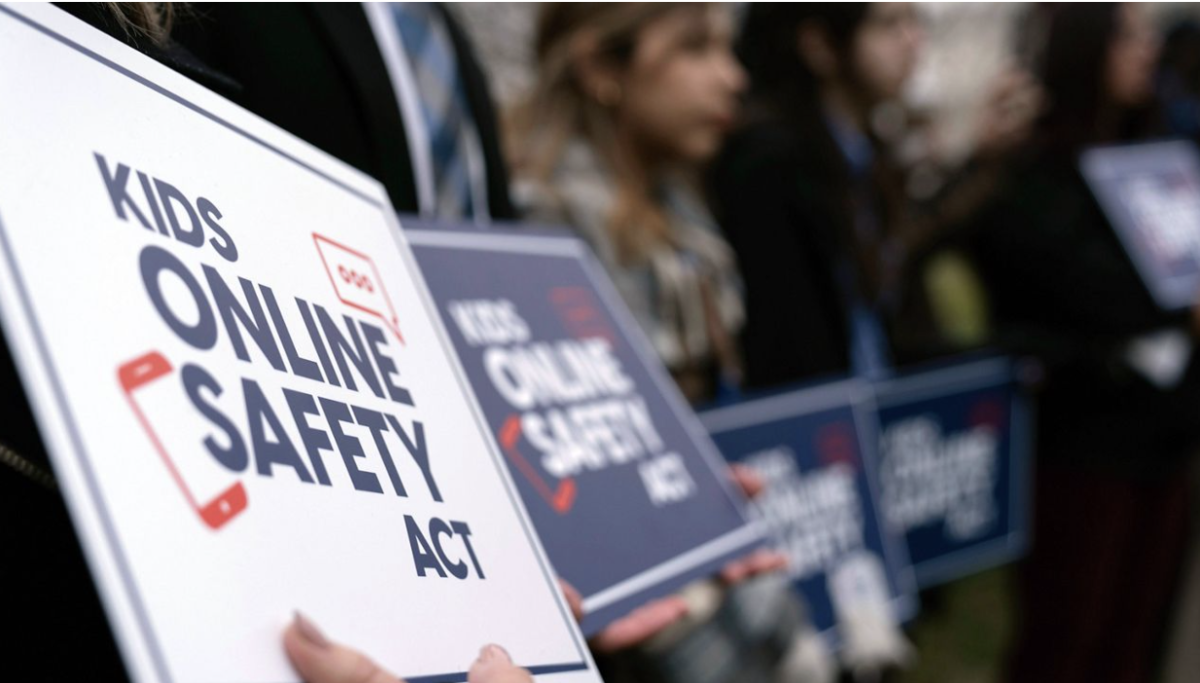 Signs+held+by+supporters+of+the+Kids+Online+Safety+Act.%0A